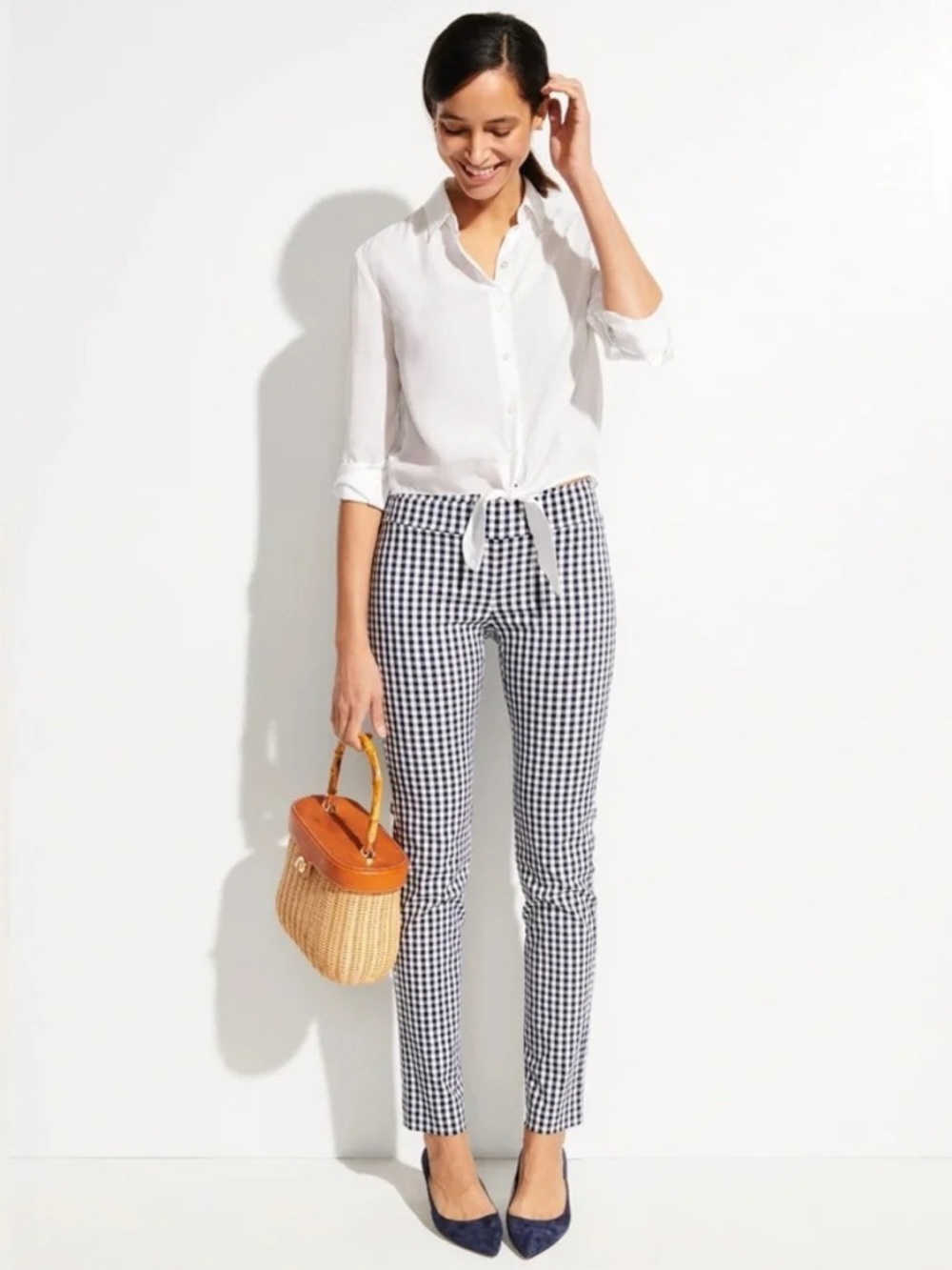 J.MCLAUGHLIN Masie Pant in Navy Gingham